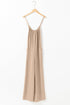 Spaghetti Straps Waist Tie Wide Leg Jumpsuit with Pockets